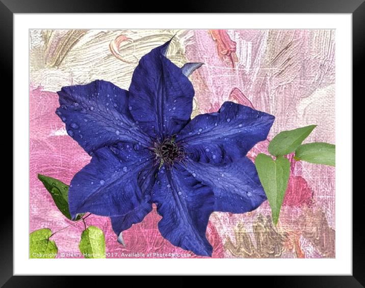 First Clematis Framed Mounted Print by Henry Horton