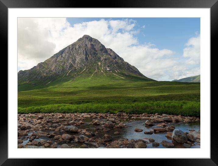 Sunshine on the Buachaille Framed Mounted Print by Samuel Kerr