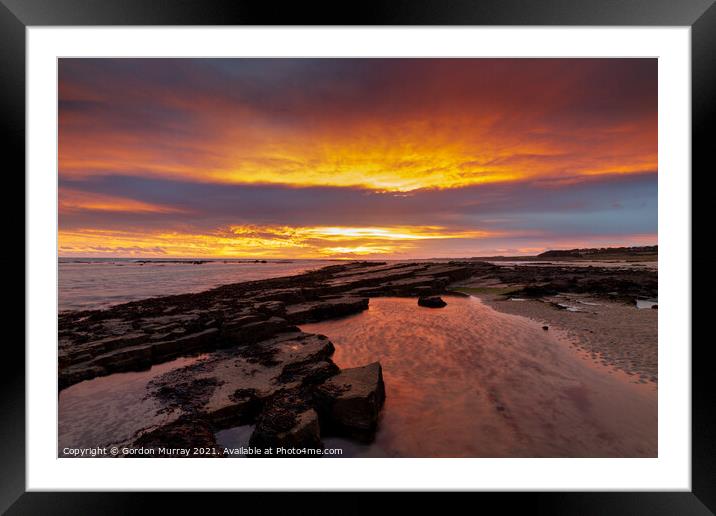 Sunrise over Kingsbarns Beach Framed Mounted Print by Gordon Murray