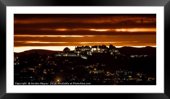 Stirling Castle Sunset Framed Mounted Print by Gordon Murray