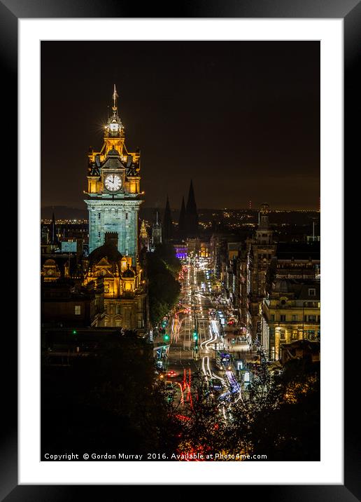 Princess Street Edinburgh Framed Mounted Print by Gordon Murray