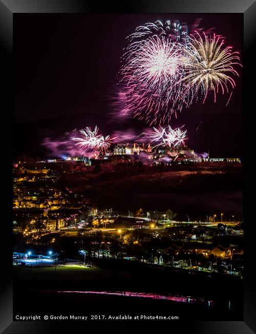 Stirling Castle Fireworks Framed Print by Gordon Murray