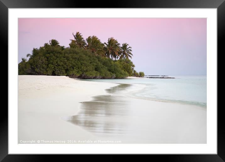 Sunset at Kuramathi Island/Maldives Framed Mounted Print by Thomas Herzog