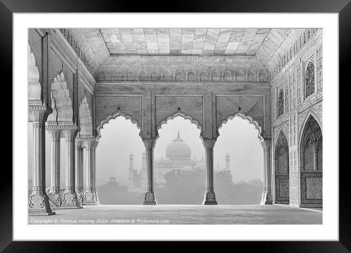 Taj Mahal Framed Mounted Print by Thomas Herzog