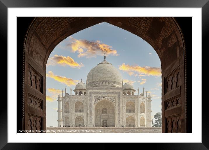 Taj Mahal Framed Mounted Print by Thomas Herzog