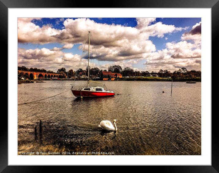 Red boat  Framed Mounted Print by Tony Swinton