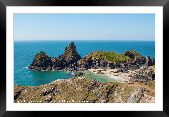 Beautiful sunny day at Kynance Cove in Cornwall Framed Mounted Print by Tim Woolcock