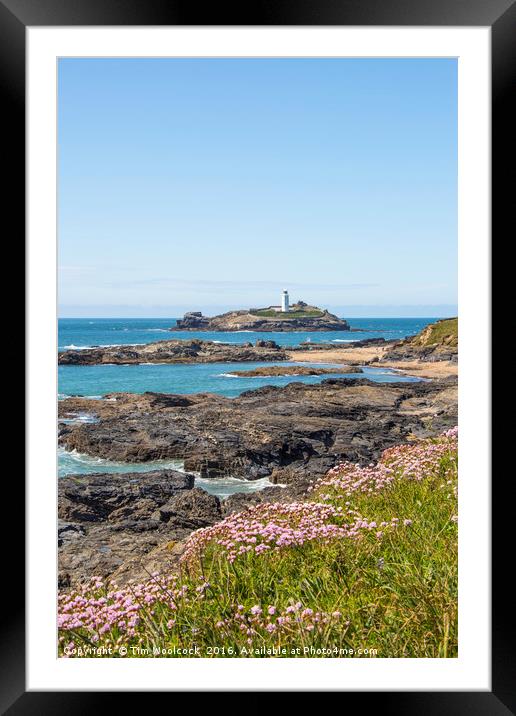 Godrevy Lighthouse, Cornwall Framed Mounted Print by Tim Woolcock
