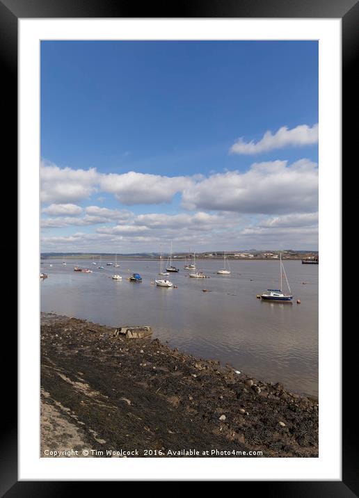 Boats on the River Tamar Framed Mounted Print by Tim Woolcock