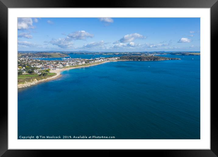 Aerial Photograph of Falmouth, Cornwall, England Framed Mounted Print by Tim Woolcock