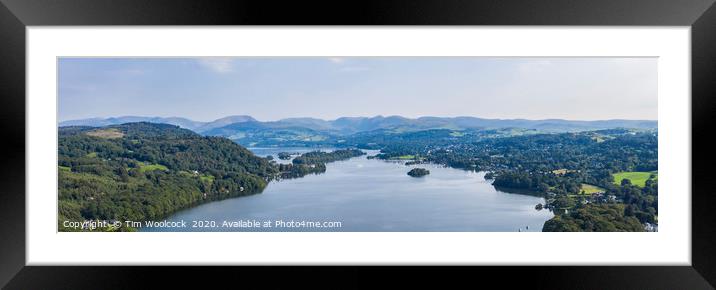 Aerial Photograph of Lake Windemere, Cumbria  Framed Mounted Print by Tim Woolcock