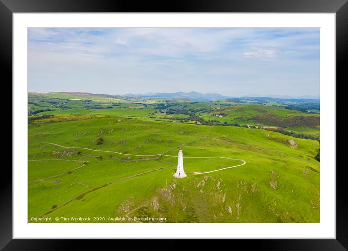 Aerial Photograph of Ulverston Hoad Monument, Lake Framed Mounted Print by Tim Woolcock