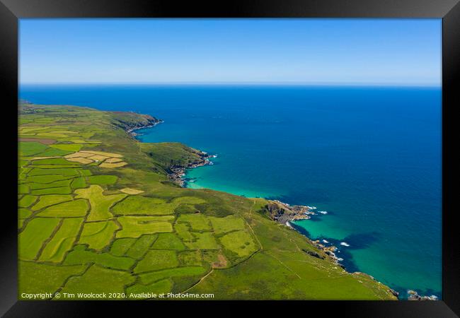Beautiful coast near St Ives, Cornwall, England Framed Print by Tim Woolcock