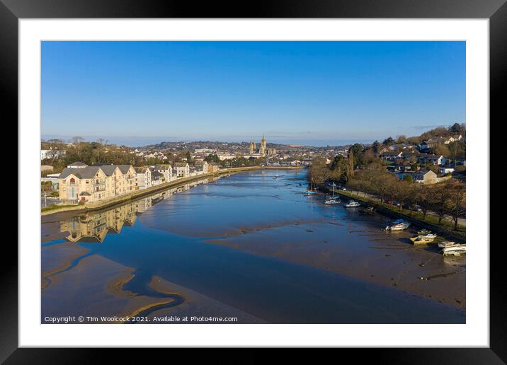 Aerial photograph of Truro, Cornwall, England  Framed Mounted Print by Tim Woolcock