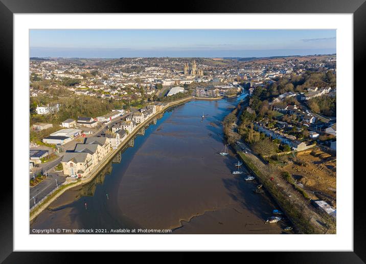 Aerial photograph of Truro, Cornwall, England Framed Mounted Print by Tim Woolcock