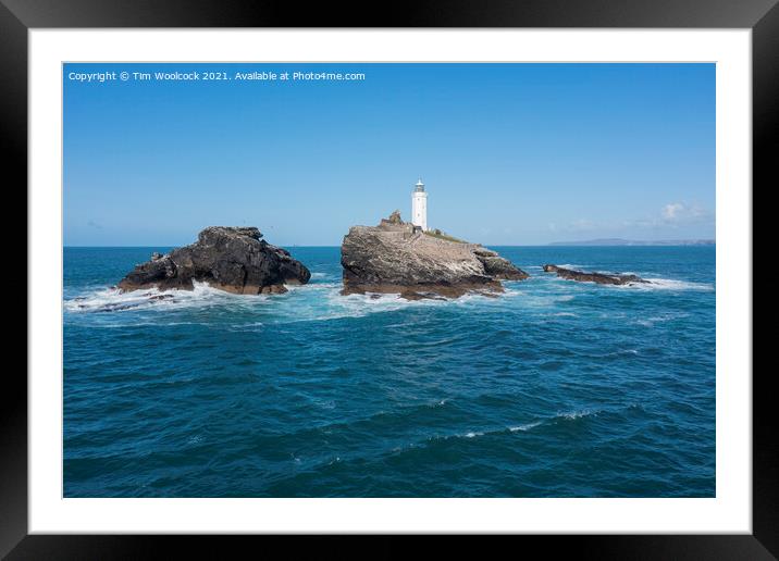 Godrevy Lighthouse Framed Mounted Print by Tim Woolcock