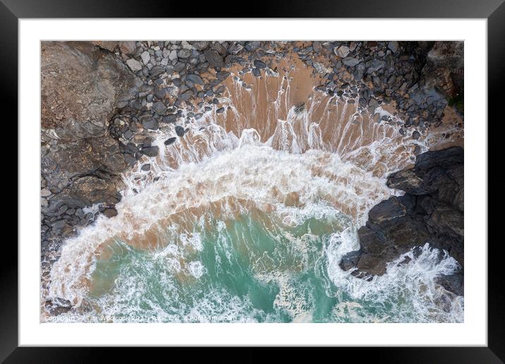 Newquay waves Framed Mounted Print by Tim Woolcock