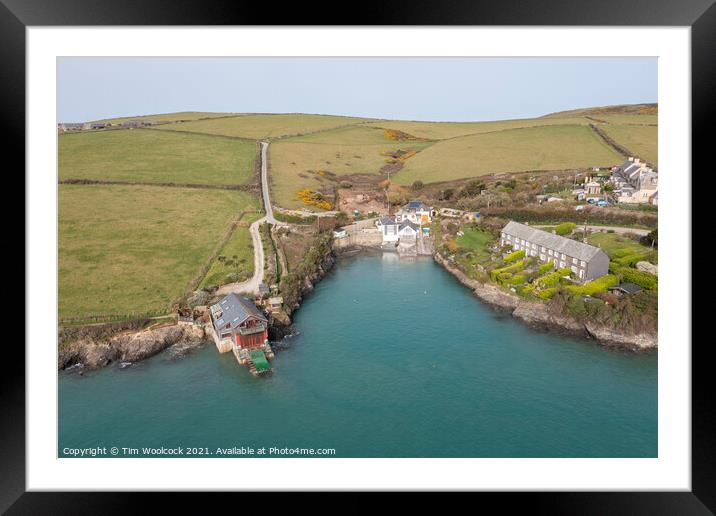 Aerial photograph taken near Lellizzick, near Padstow, Cornwall, Framed Mounted Print by Tim Woolcock