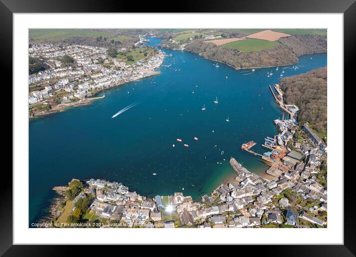 Aerial photograph of Fowey and Polruan, Cornwall, England. Framed Mounted Print by Tim Woolcock