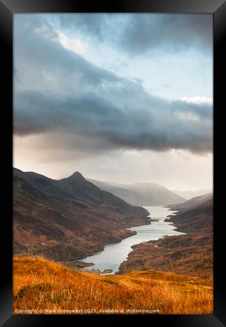 Loch Leven Orange and Grey Framed Print by Mark Greenwood