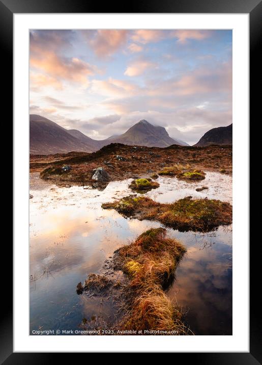 Sunrise over Marsco Framed Mounted Print by Mark Greenwood