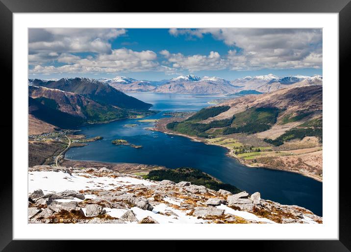 View from The Pap of Glencoe Framed Mounted Print by Mark Greenwood