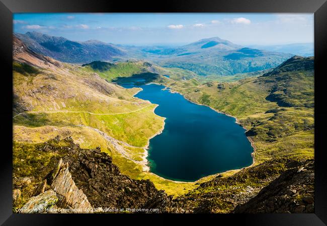 View from Snowdon Framed Print by Mark Greenwood