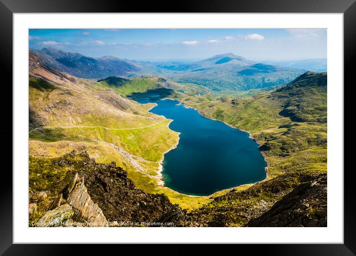 View from Snowdon Framed Mounted Print by Mark Greenwood