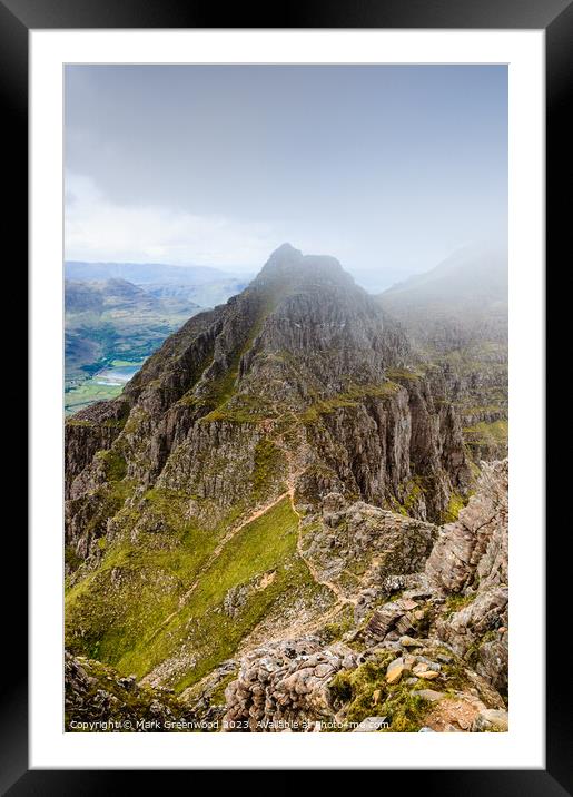 Pinnacles of Liathach: A Hiker's Dream Framed Mounted Print by Mark Greenwood