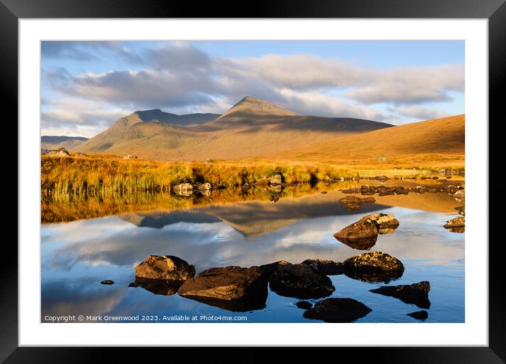 Lochan na-h'Achlaise Framed Mounted Print by Mark Greenwood