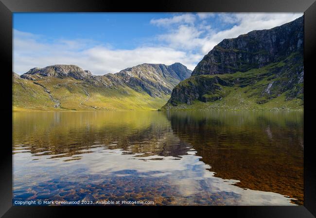 Reflection of Solitude: A Mhaighdean Framed Print by Mark Greenwood