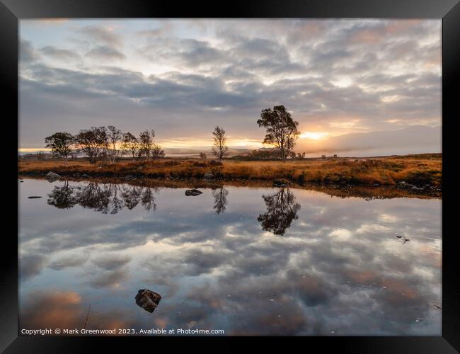 Loch Ba Sunrise Framed Print by Mark Greenwood