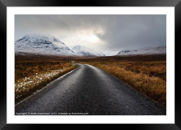 The Road To Glen Etive Framed Mounted Print by Mark Greenwood