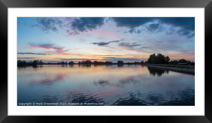 Sunset at Wilstone Nature Reserve Framed Mounted Print by Mark Greenwood