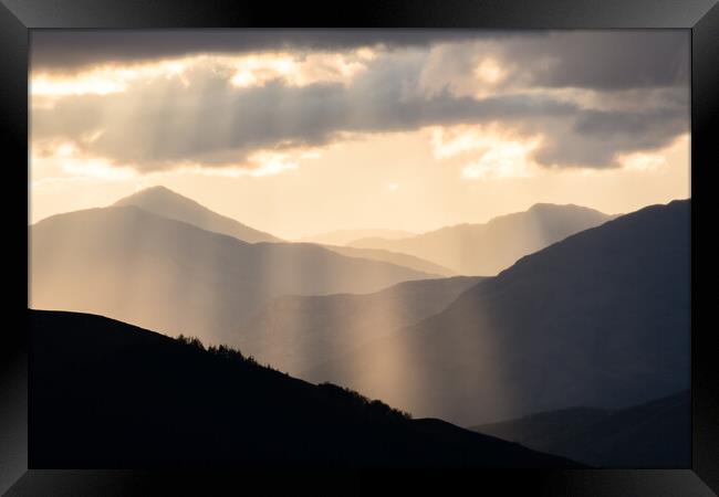 Mountains at Sunset Framed Print by Mark Greenwood