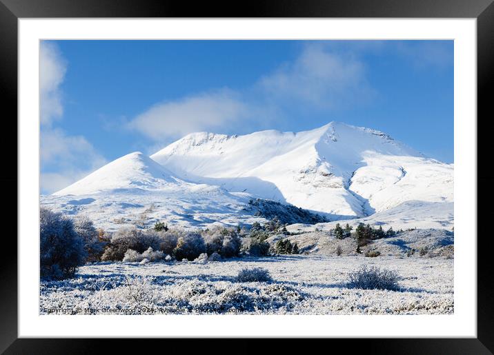 Beinn Eighe in the Snow Framed Mounted Print by Mark Greenwood