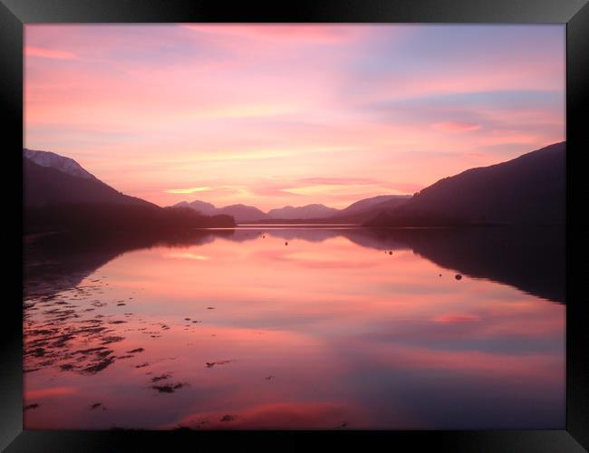 Breathtaking Loch Leven Sunset Framed Print by Mark Greenwood