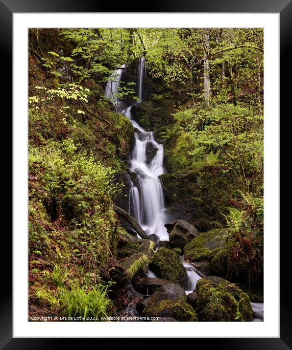Dartmoor Woodland Waterfallo Framed Mounted Print by Bruce Little