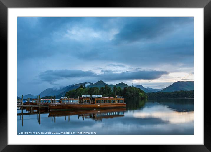 Catbells and Derwent Water in blue hour Framed Mounted Print by Bruce Little