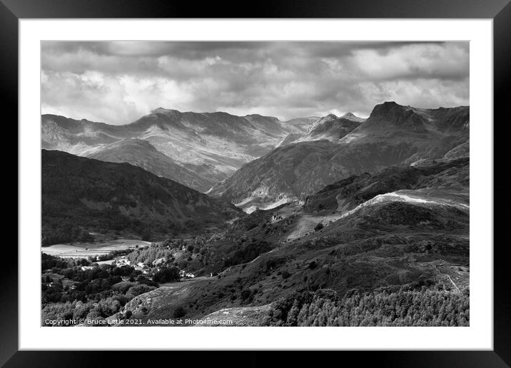 Langdale Pikes from Loughrigg Fell Framed Mounted Print by Bruce Little