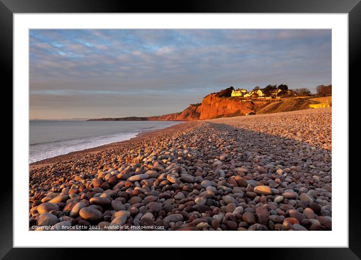 Budleigh beach at dawn Framed Mounted Print by Bruce Little