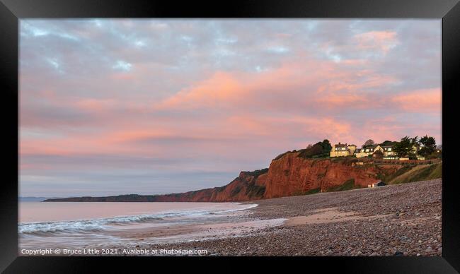 Pre-dawn glow at Budleigh Salterton Framed Print by Bruce Little