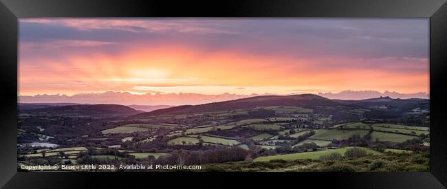Panoramic Dartmoor Sunrise Framed Print by Bruce Little