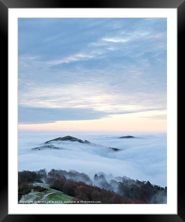 Ethereal Malvern Hills at Dawn Framed Mounted Print by Bruce Little