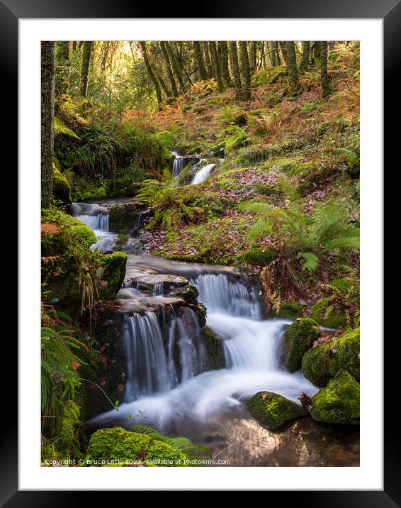 Enchanting Dartmoor Waterfall Framed Mounted Print by Bruce Little