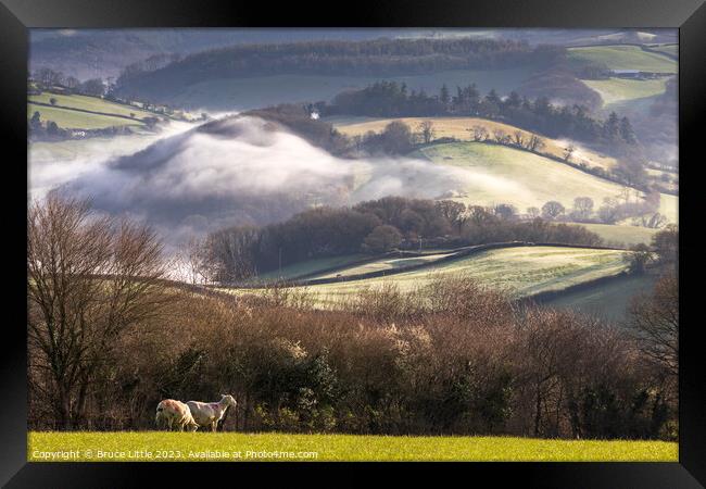 Enchanting Misty Devon Morning Framed Print by Bruce Little