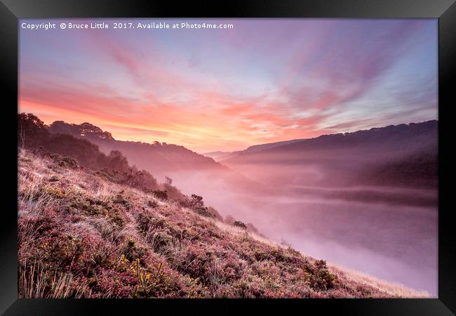 Spectacular dawn in the Teign Valley, Dartmoor Framed Print by Bruce Little