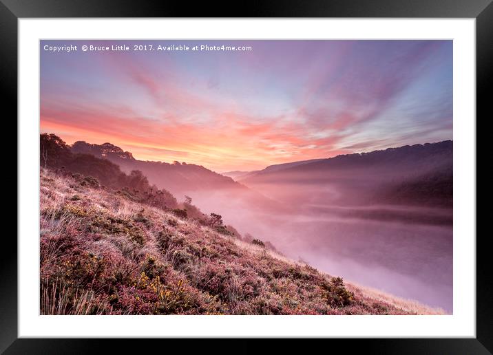Spectacular dawn in the Teign Valley, Dartmoor Framed Mounted Print by Bruce Little