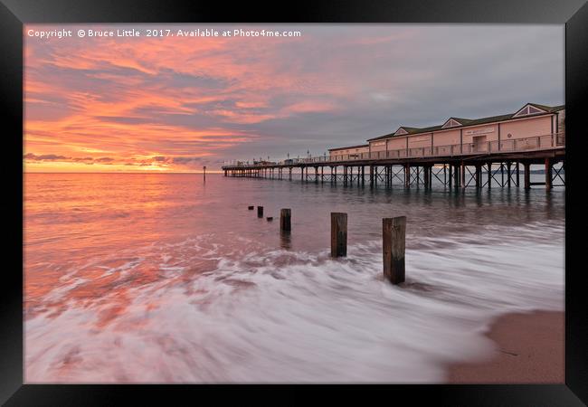 Teignmouth Pier Sunrise Framed Print by Bruce Little