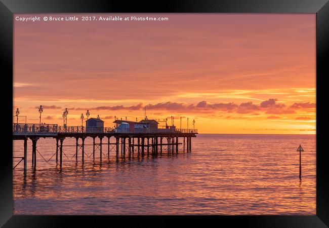 Fiery Sunrise at Teignmouth Pier Framed Print by Bruce Little